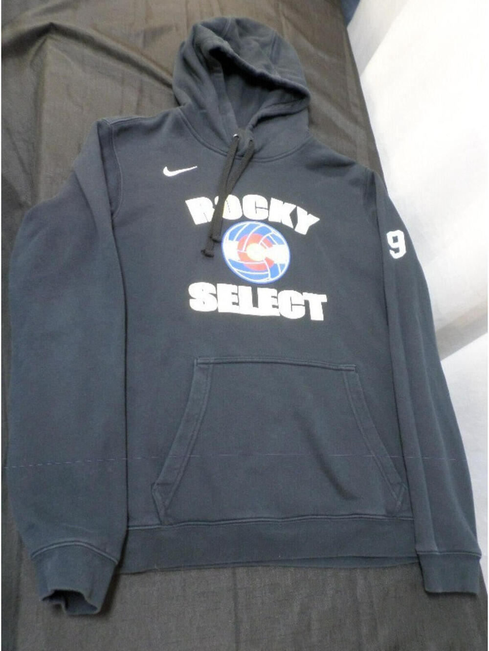 DESIGNER NIKE COTTON/POLY BLEND ROCKY SELECT PULLOVER BLACK HOODIE SIZE SMALL